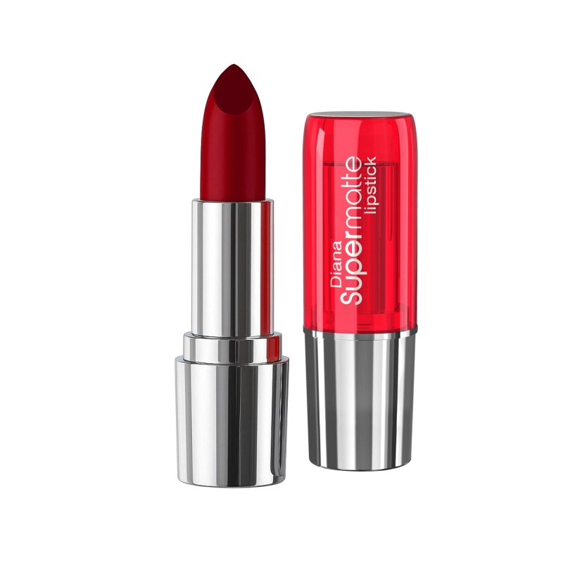 Diana of London Super Matte Lipstick – high-pigment matte satin lipstick enriched with Vitamin E, C & F for velvety smooth lips and intense color payoff